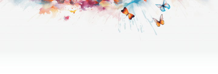 generative ai illustration of a white background with butterflies in watercolor style