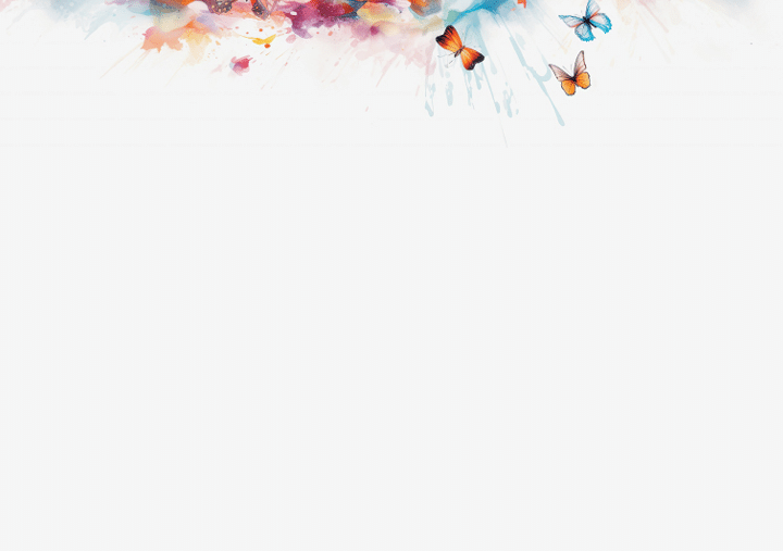 generative ai illustration of a white background with butterflies in watercolor style