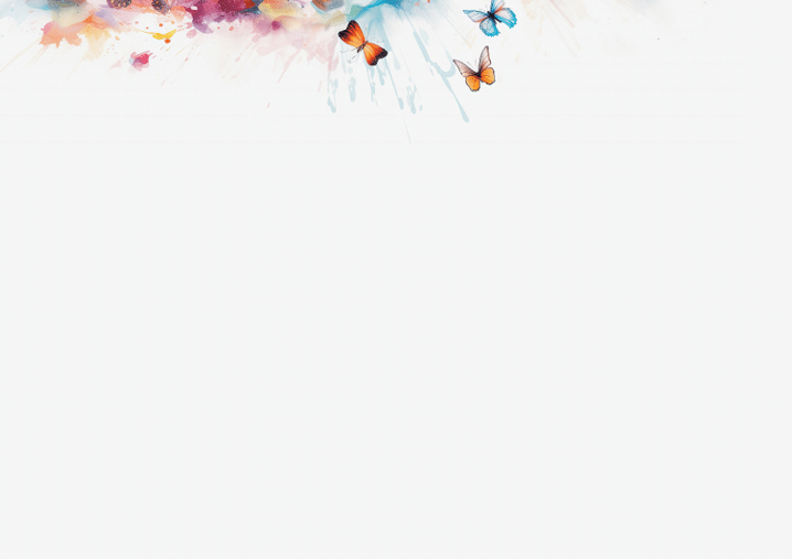 generative ai illustration of a white background with butterflies in watercolor style