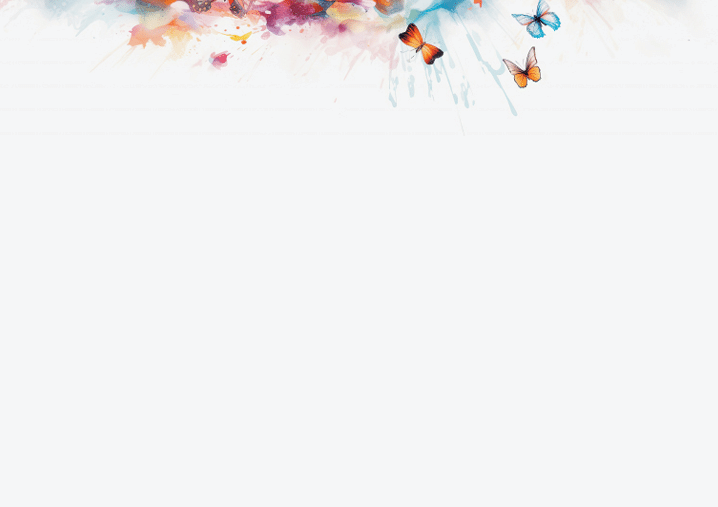 generative ai illustration of a white background with butterflies in watercolor style