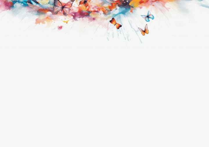 generative ai illustration of a white background with butterflies in watercolor style
