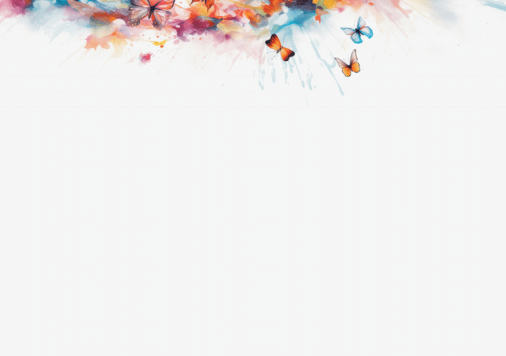 generative ai illustration of a white background with butterflies in watercolor style