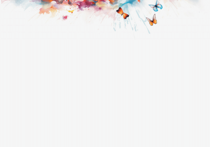 generative ai illustration of a white background with butterflies in watercolor style