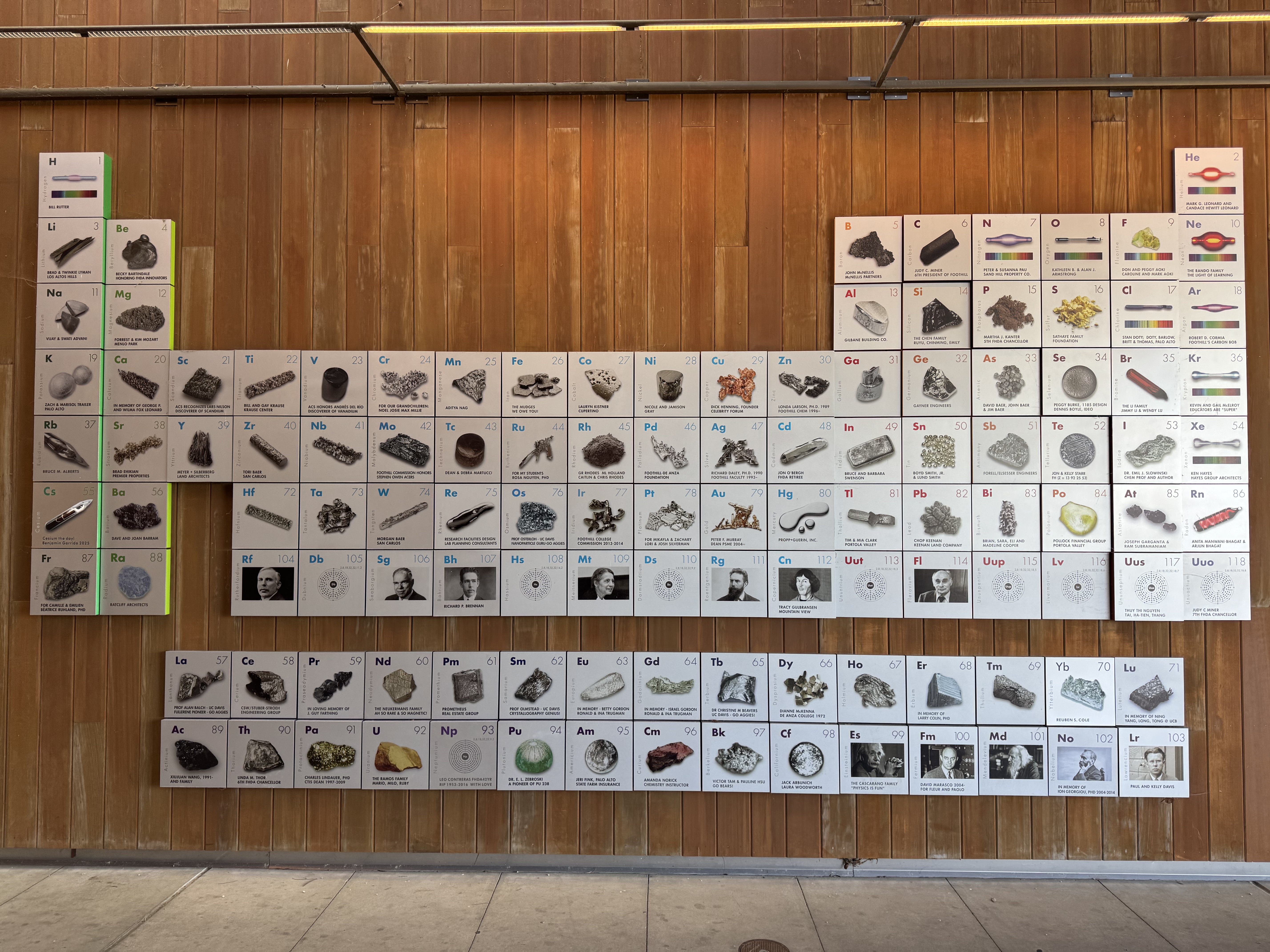 Foothill College's Periodic Table of Elements Art Installation