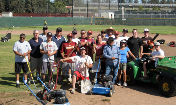 volunteers helping baseball project