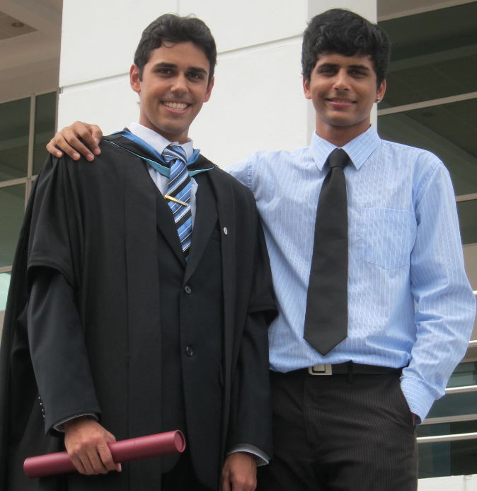 Sanjiv Indran (left) pictured with his younger brother.